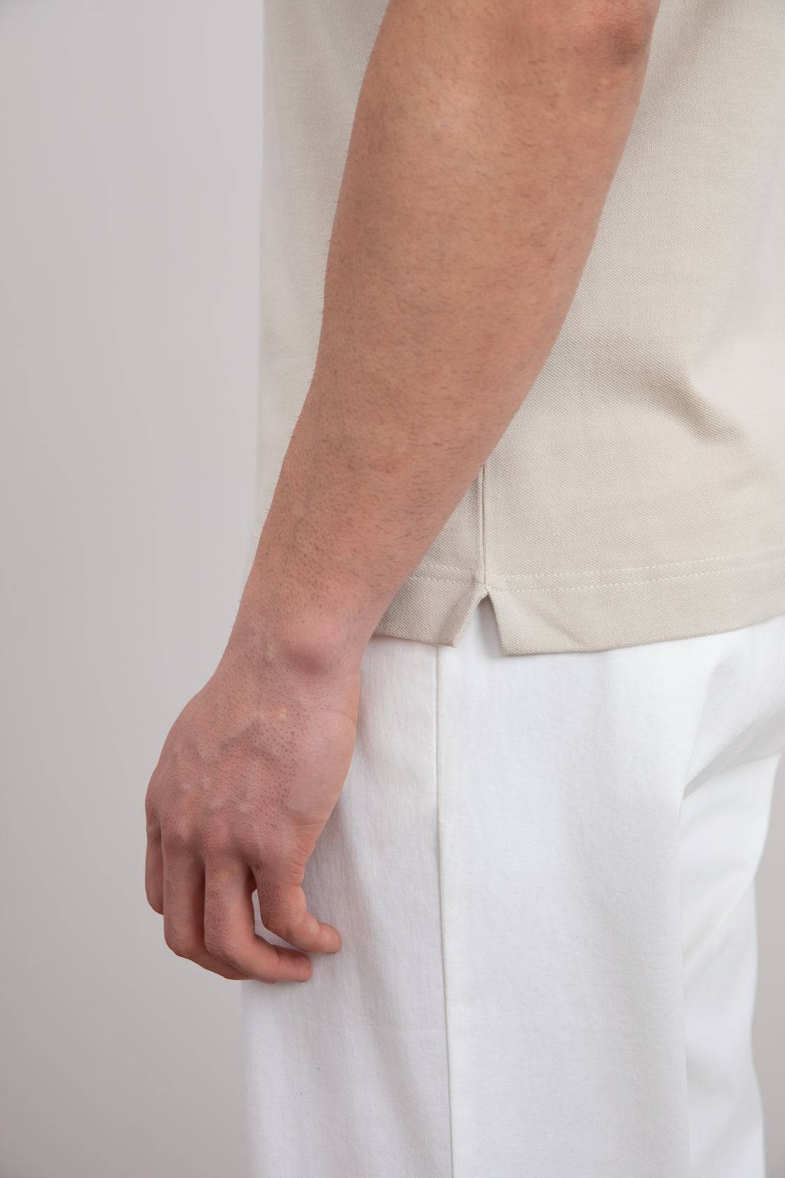 Beige Cotton-Piqué Polo Shirt