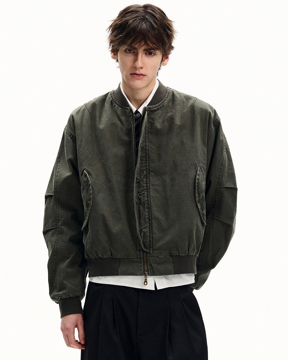 Cotton Canvas Bomber Jacket