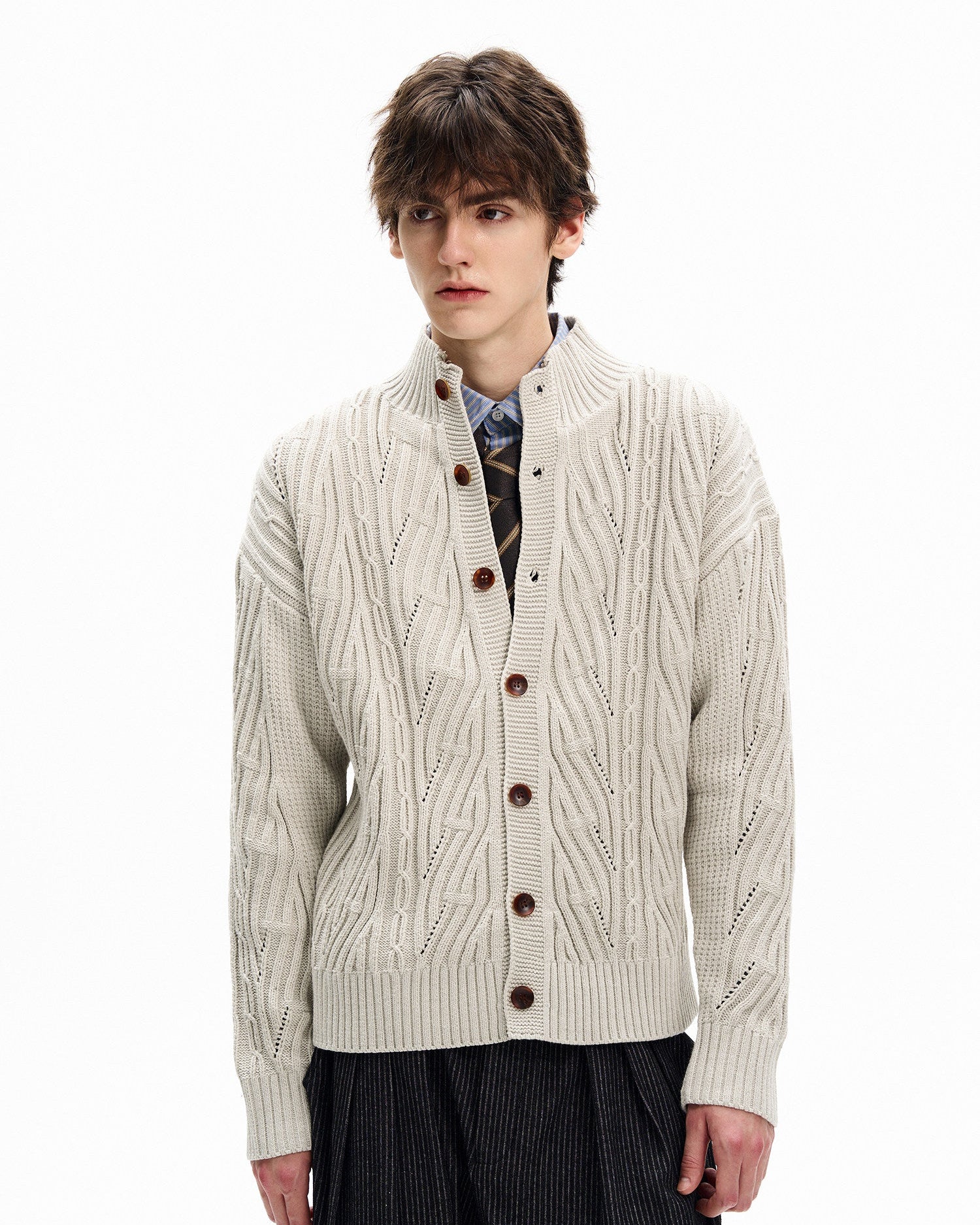 Essential Cable Knit Wool Cardigan