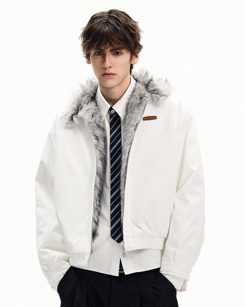 Faux Fur Lined Collar Jacket