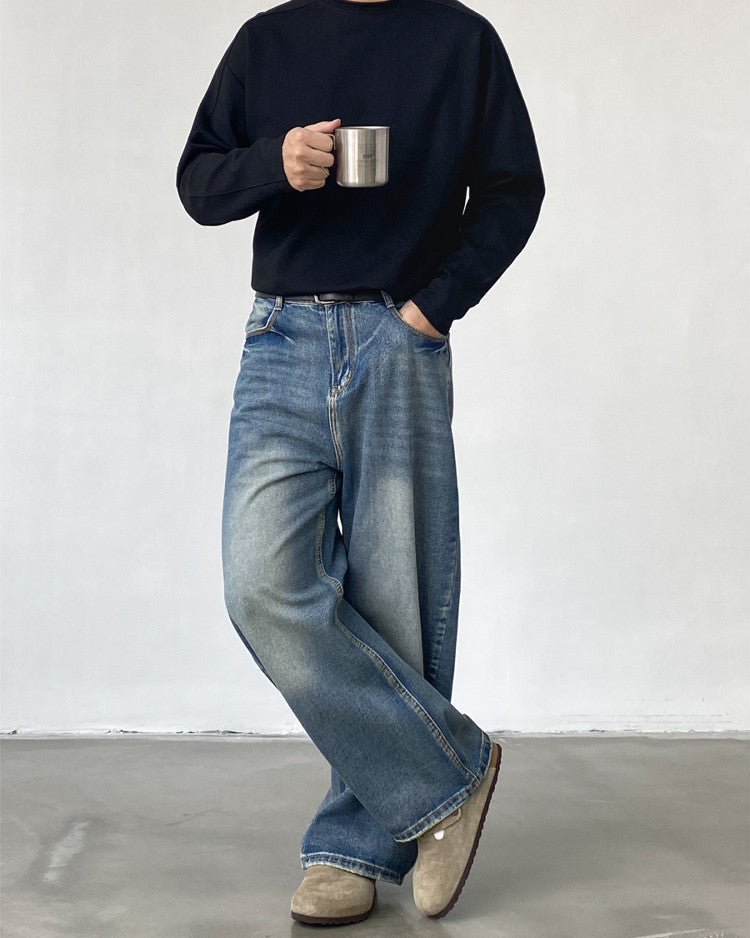 Washed Wide Loose Denim Jeans