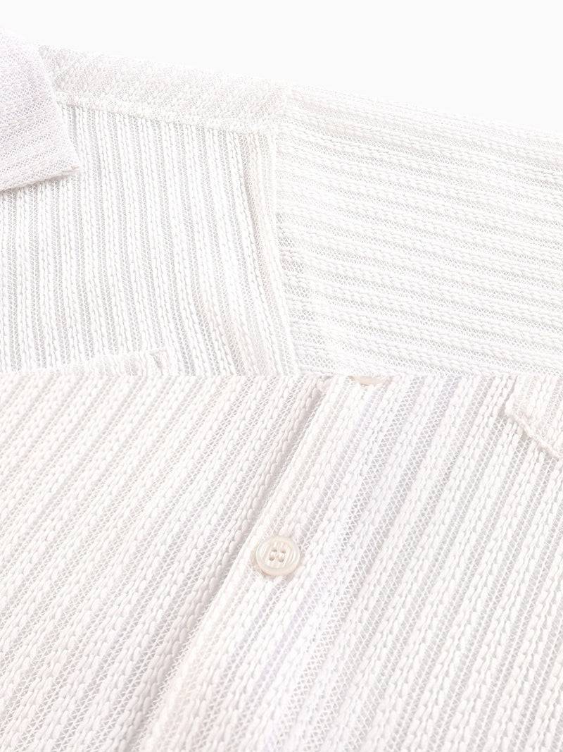 Short Sleeve Textured Stripe Shirt