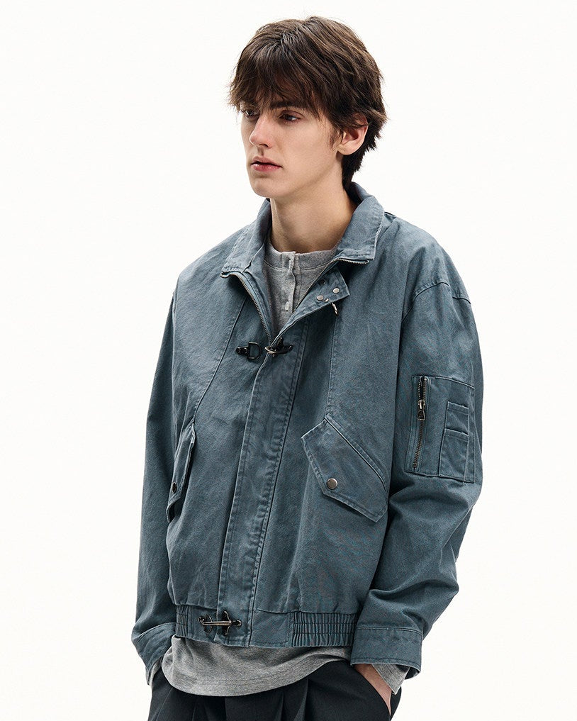 Washed Cotton Twill Buckle Jacket
