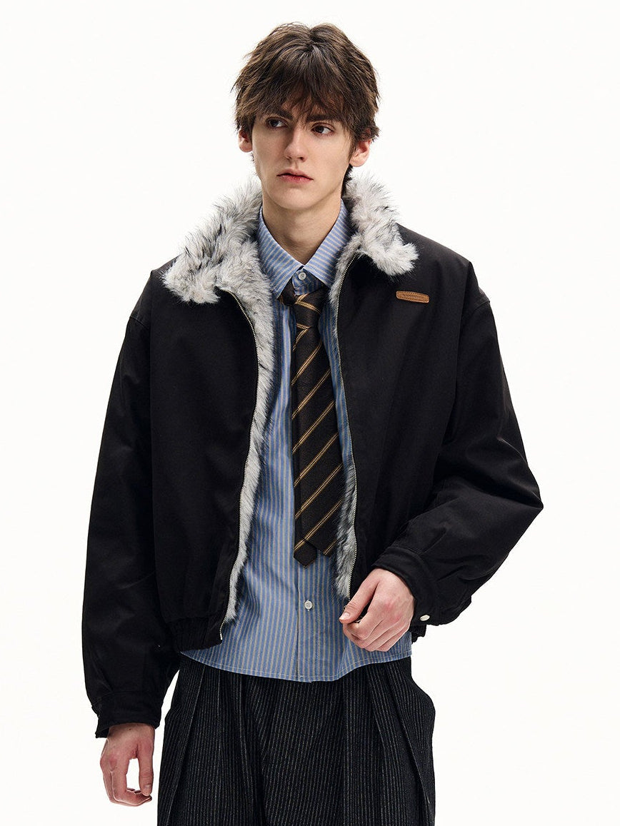 Faux Fur Lined Casual Jacket