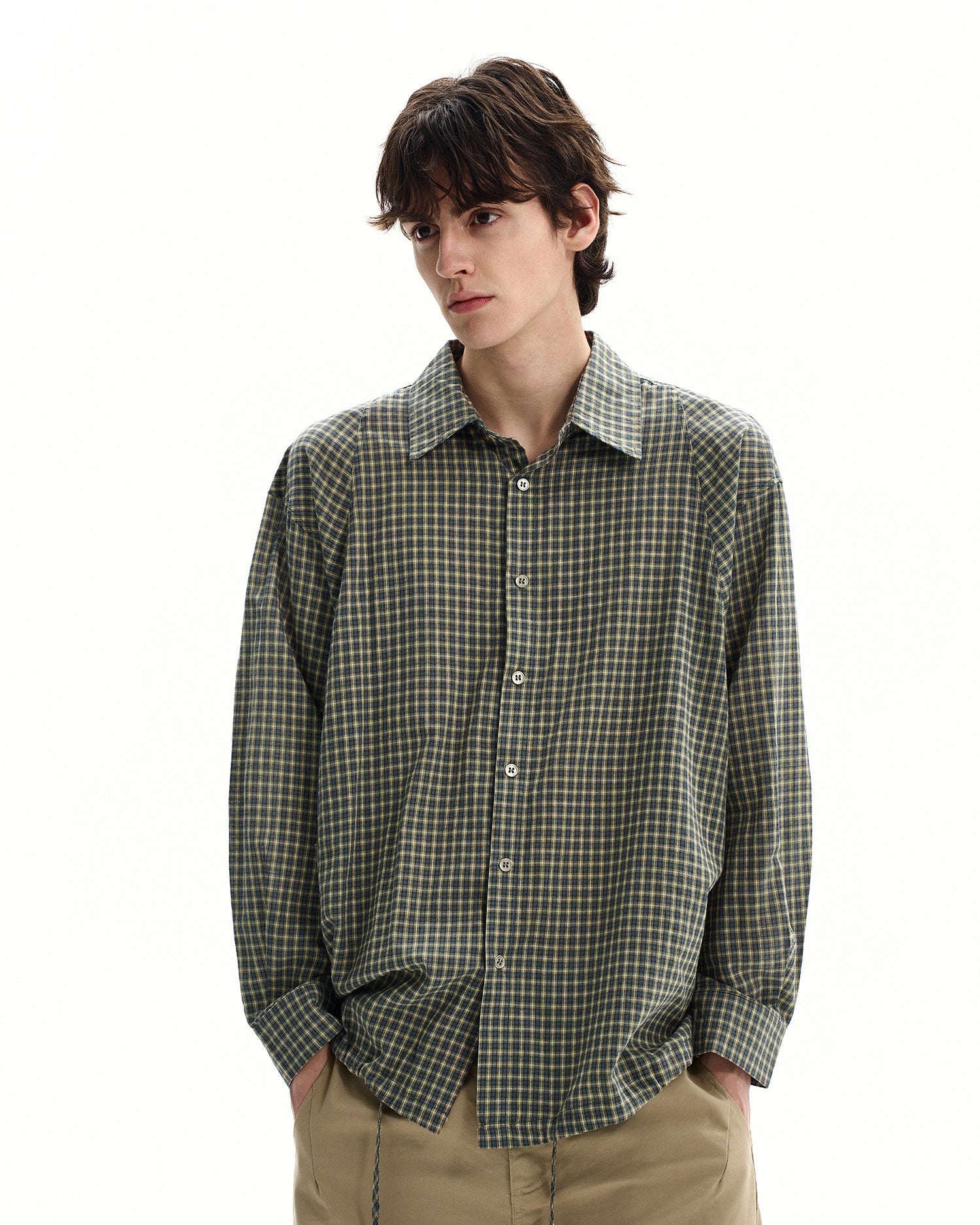 Checkered Loose Fit Cotton Shirt