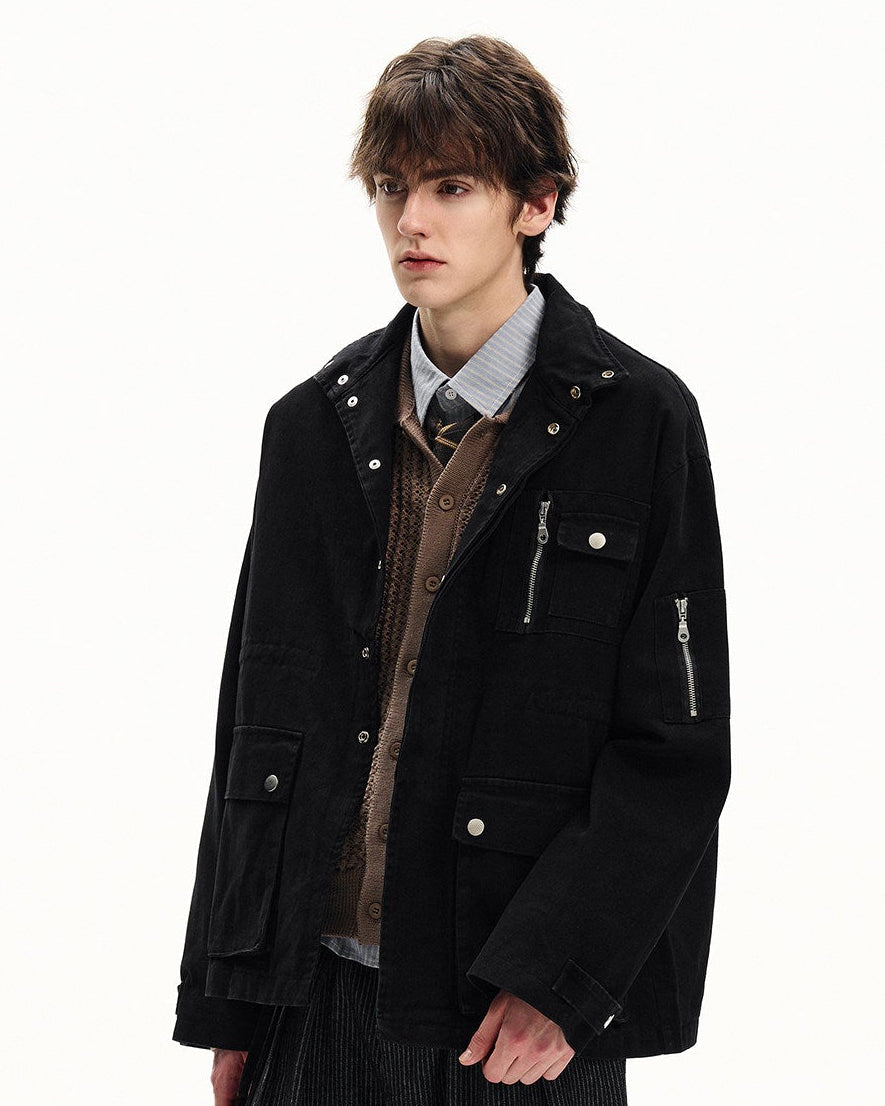 Washed Cotton Utility Field Jacket