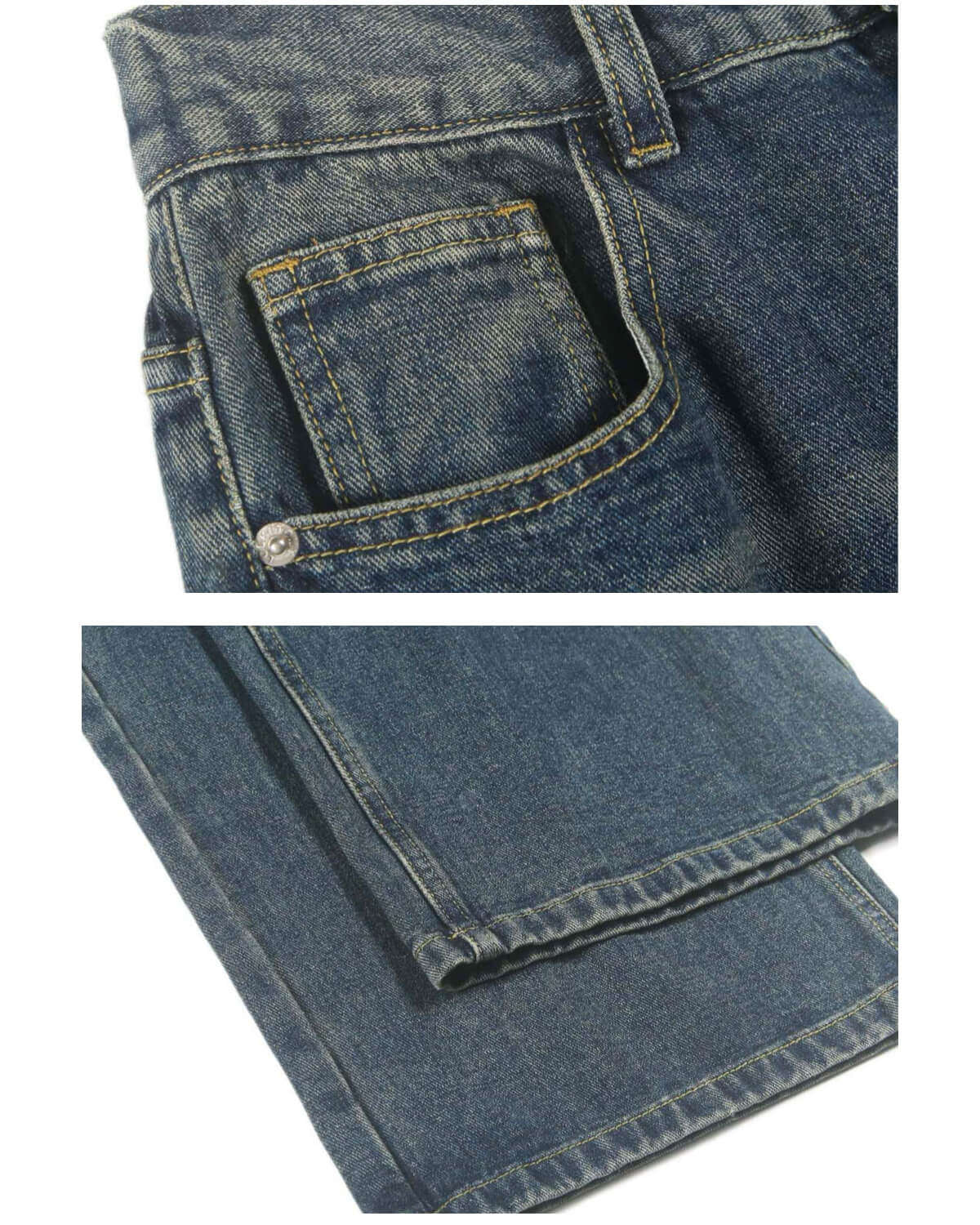 Wide Straight Mid-Rise Denim Jeans