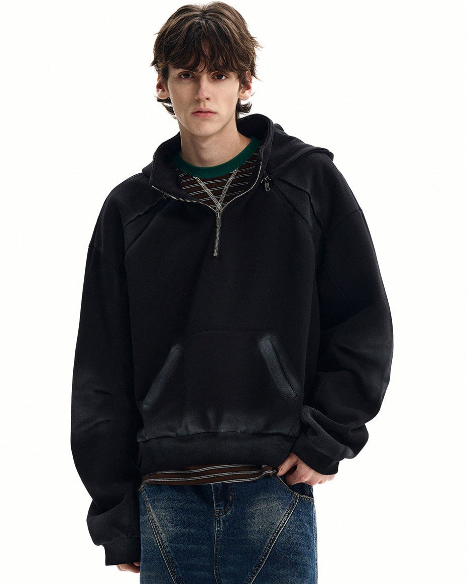 Minimal Relaxed Half Zip Sweatshirt