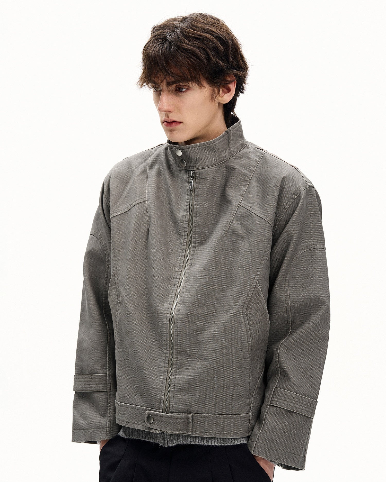 Quilted Cotton-Nylon Zip Jacket