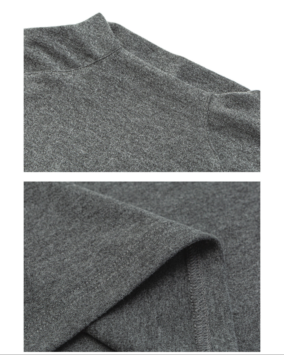 Solid Cotton Mock Neck Long Sleeve Top