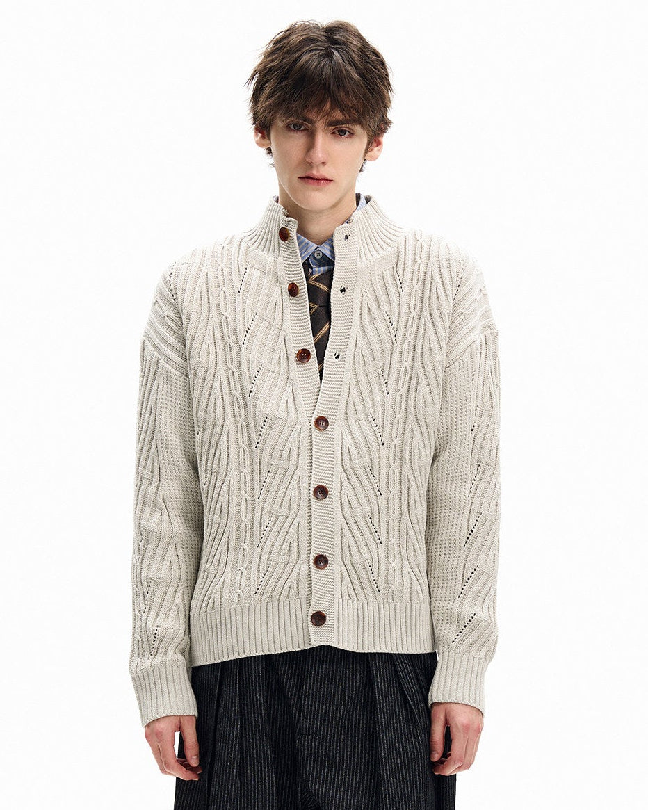Essential Cable Knit Wool Cardigan
