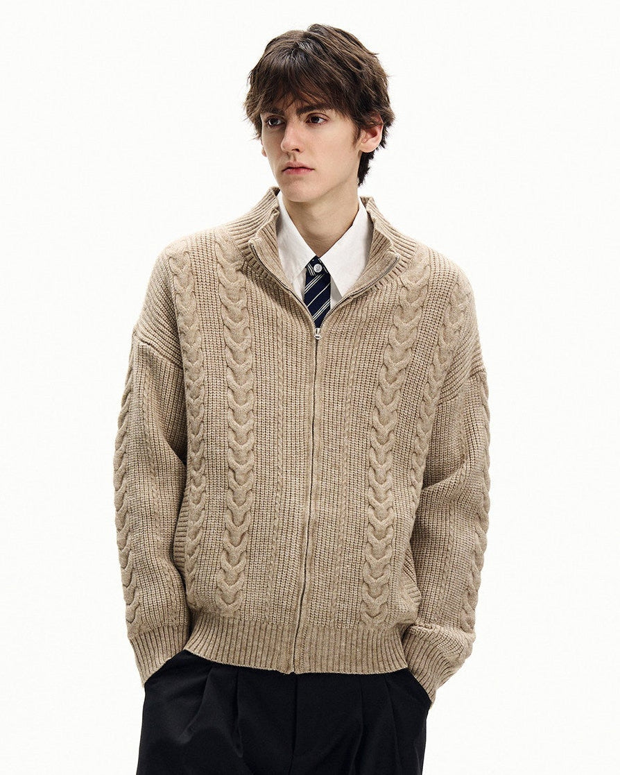 Cable Knit Quarter Zip Sweater