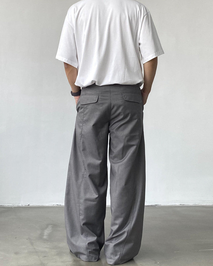 Wide Leg Casual Tailored Trousers