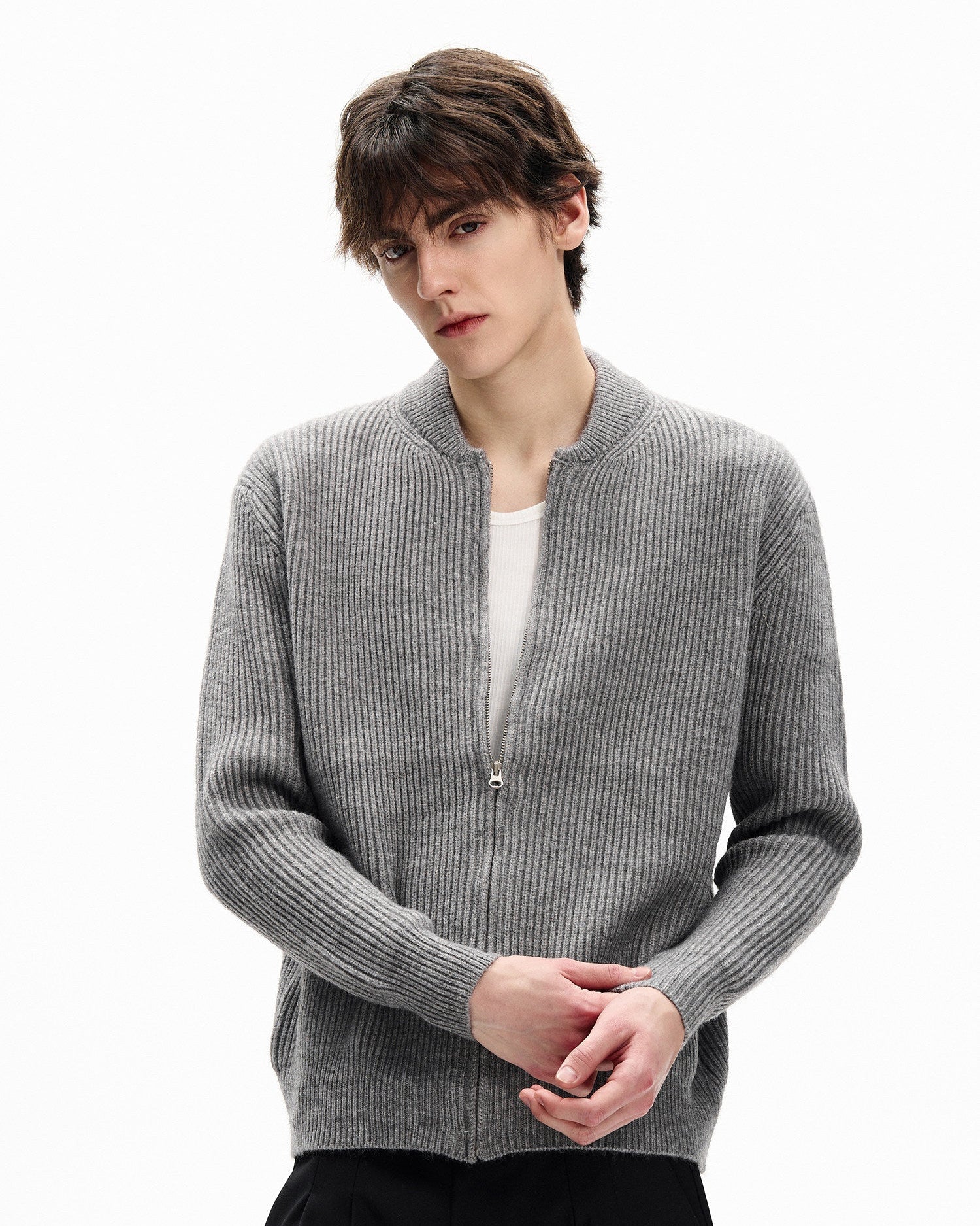 Clean Line Ribbed Cardigan
