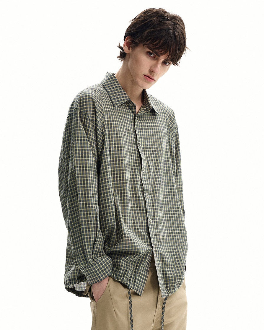 Checkered Loose Fit Cotton Shirt