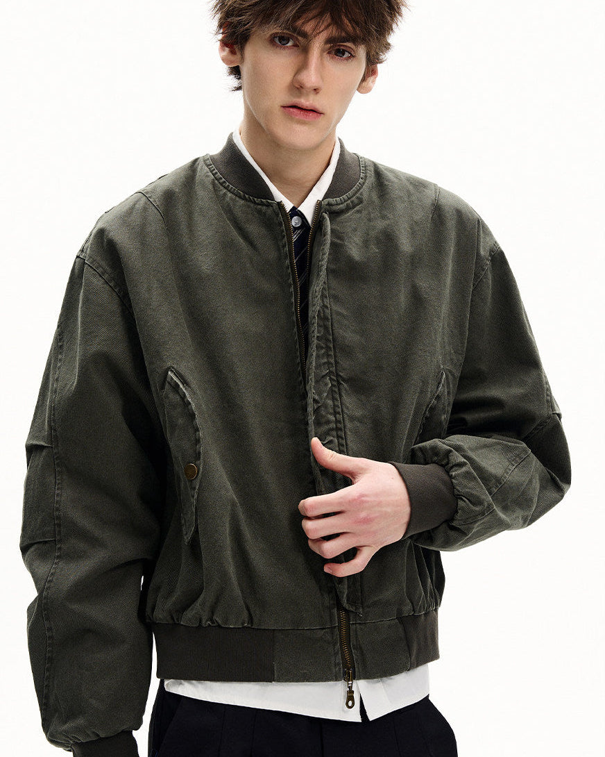 Cotton Canvas Bomber Jacket
