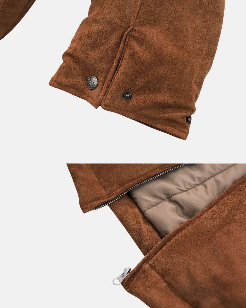 Vintage Suede Bomber Jacket