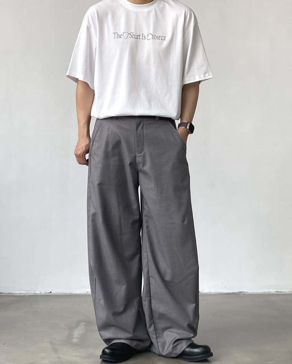 Wide Leg Casual Tailored Trousers