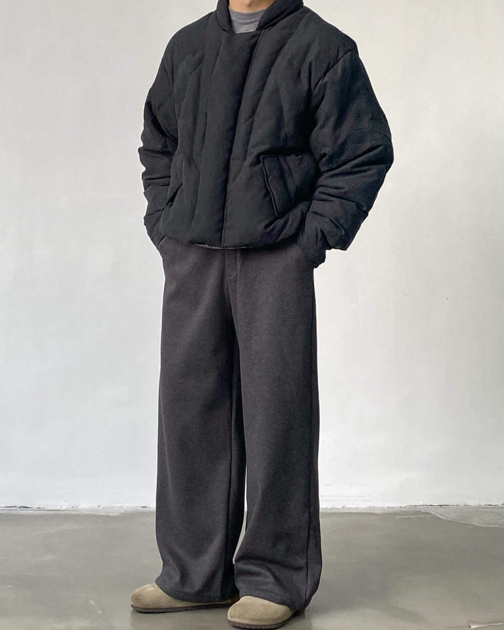 Tailored Thickened Wide Leg Wool Trousers