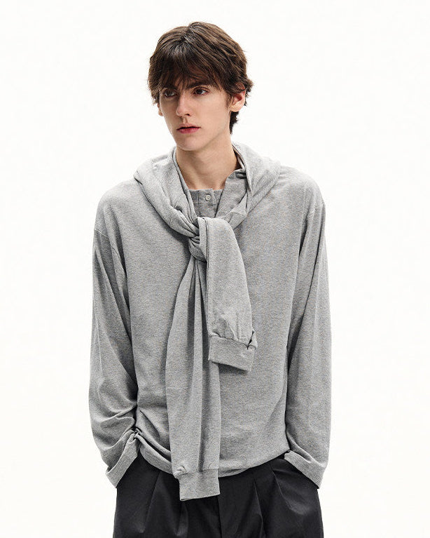 Draped Wrap Long Sleeve Top