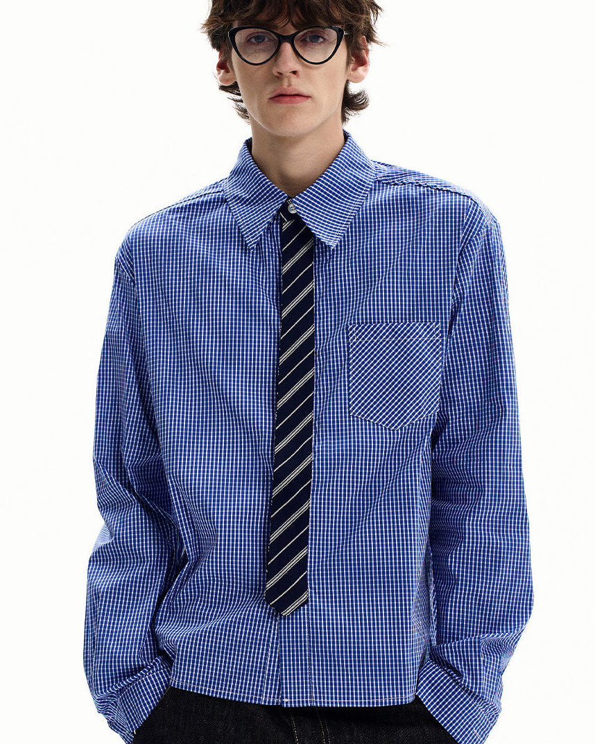 Micro Check Cotton Poplin Shirt