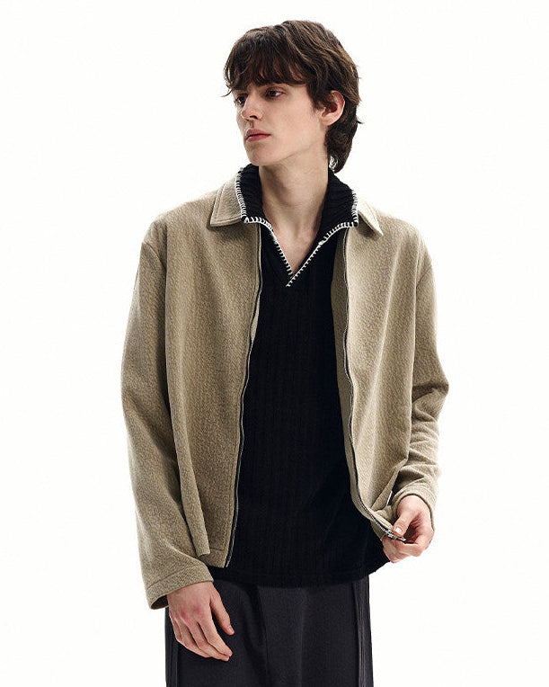Refined Textured Casual Jacket