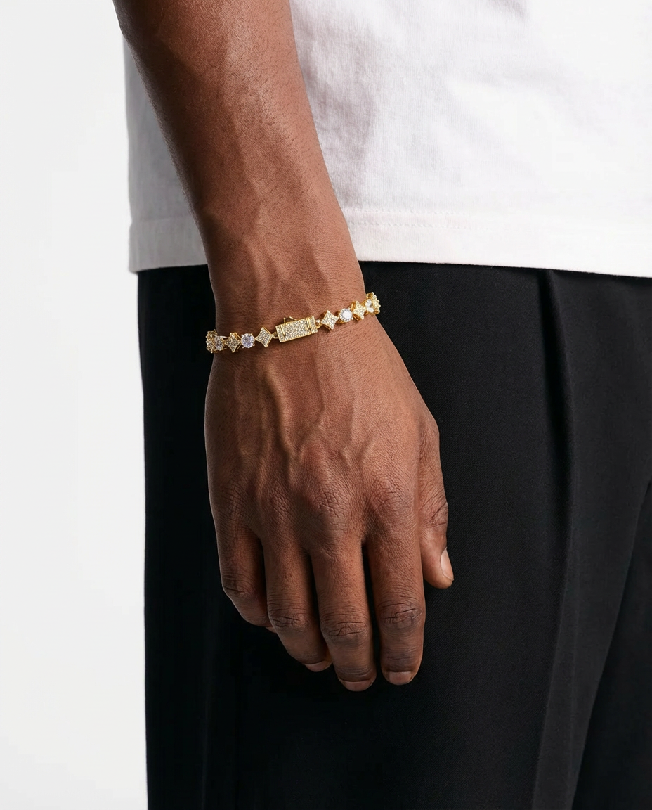 Luxe Iced Gemstone Link Bracelet