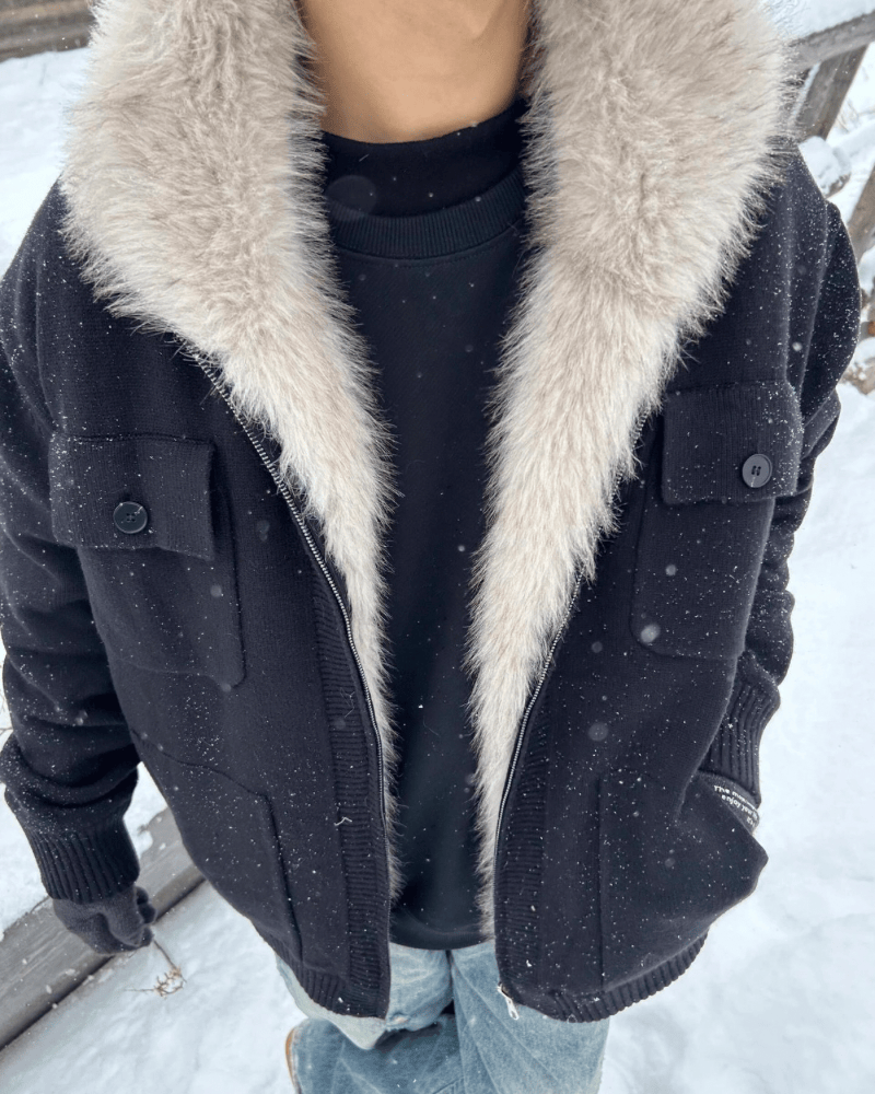 Faux‑Fur Collar Utility Jacket