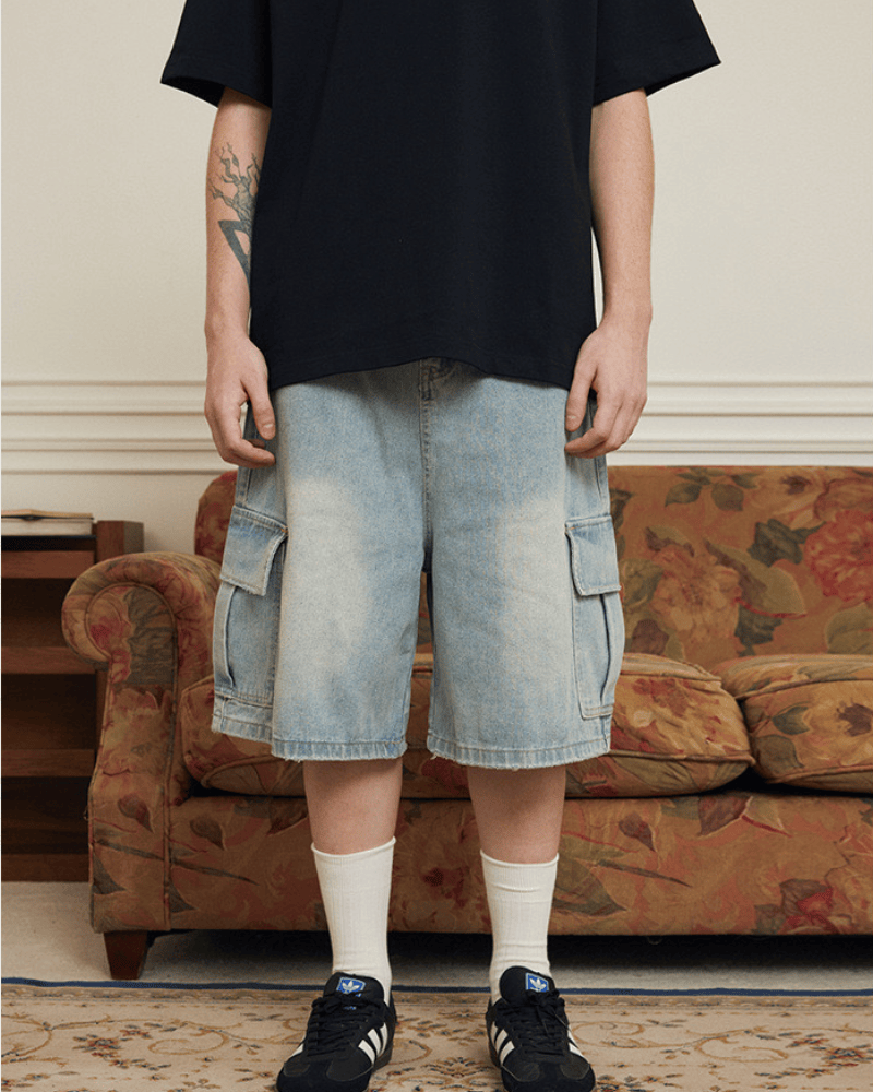 Wide Denim Shorts