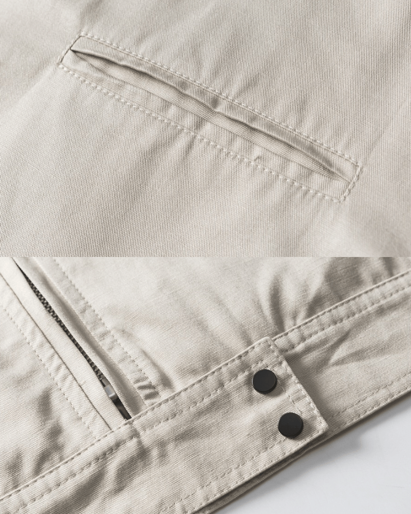 Stone Canvas Zip Jacket