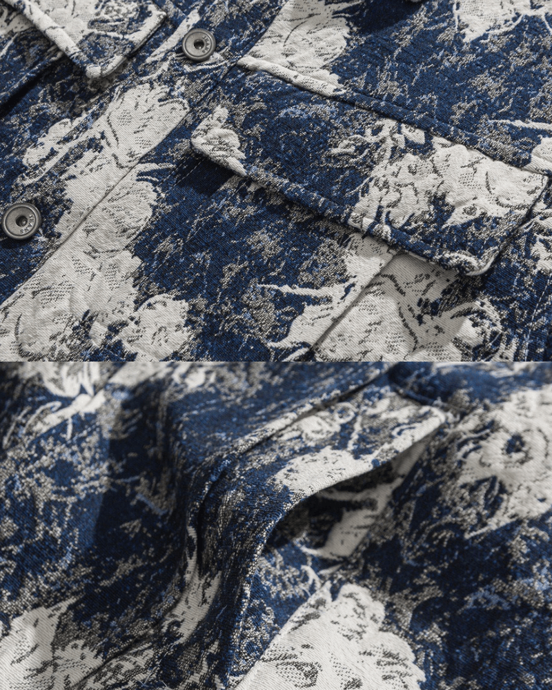 Indigo Abstract Overshirt Jacket