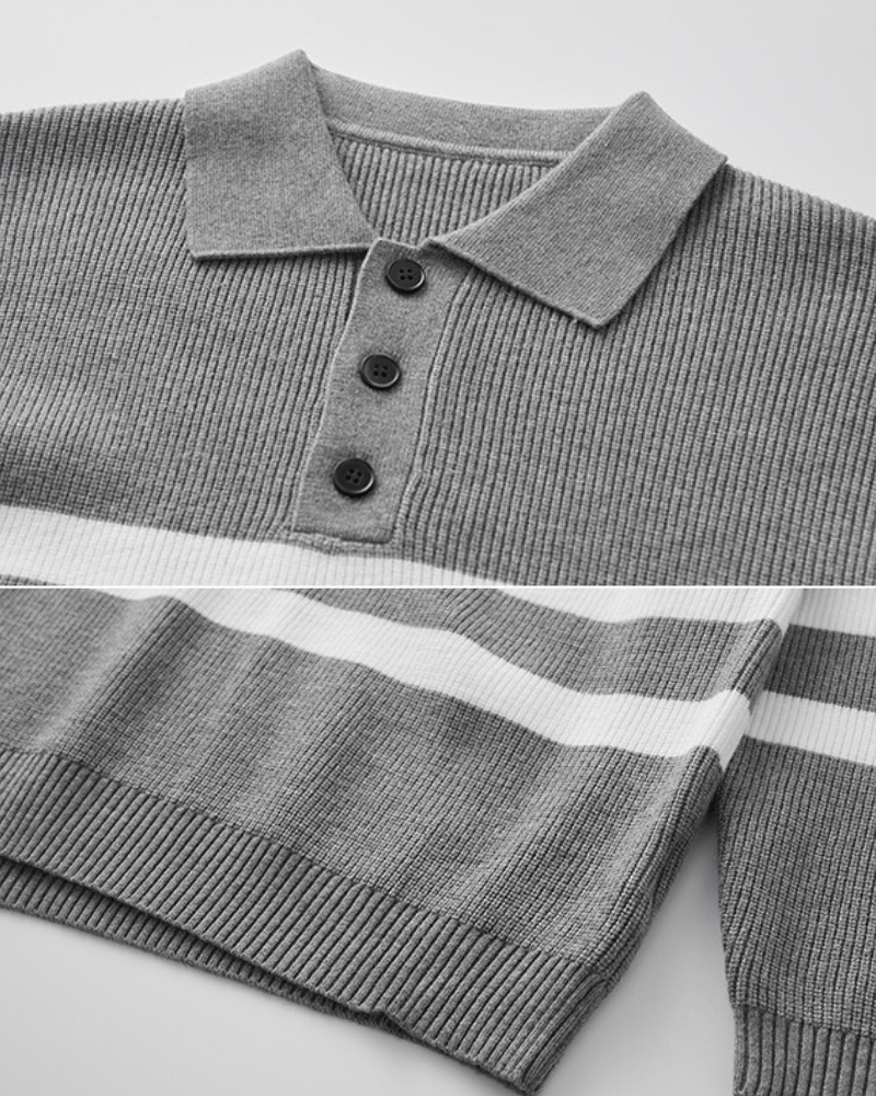 Striped Polo Shirt Long Sleeve