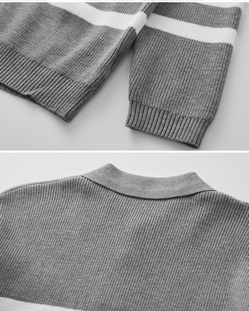 Striped Polo Shirt Long Sleeve