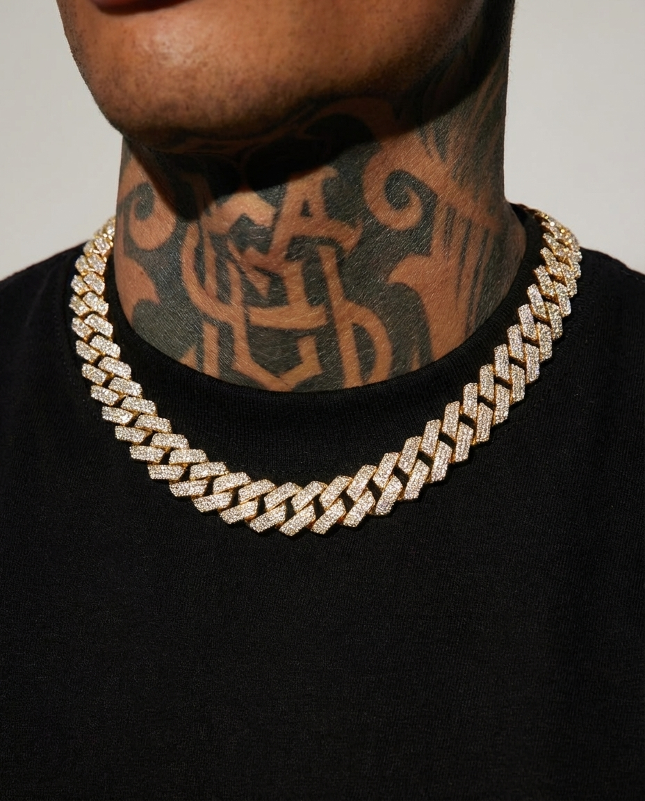 Luxe Iced Cuban Link Necklace and Bracelet