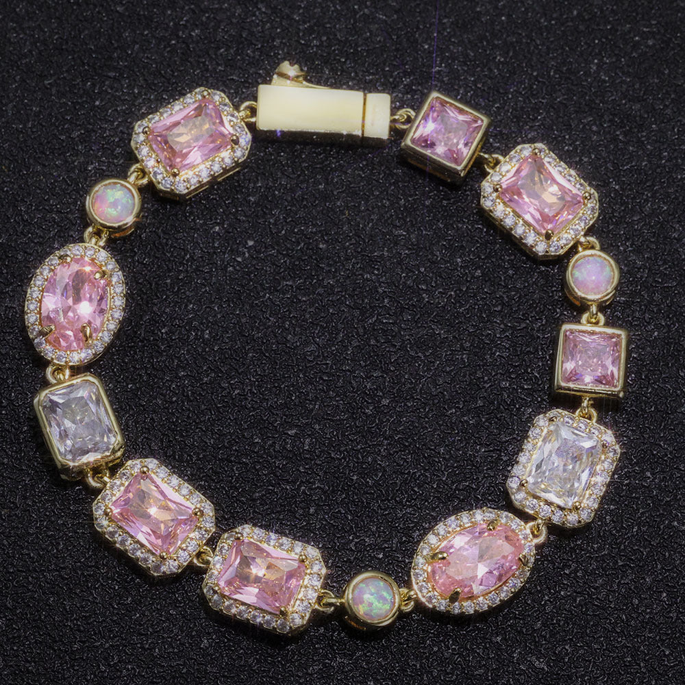 Rose Opal Halo Bracelet