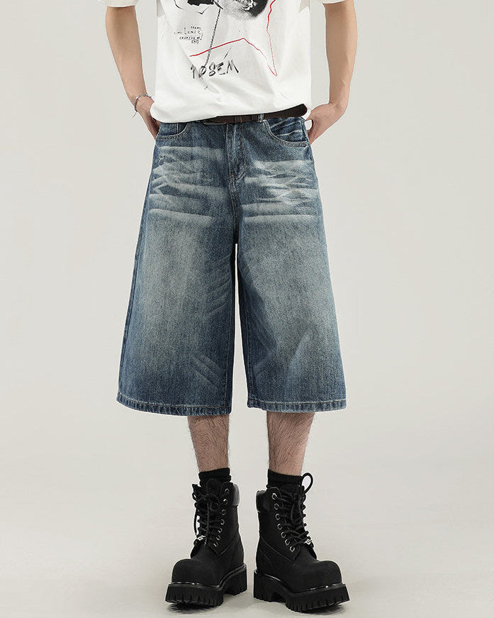 Relaxed Fit Cropped Denim Jeans