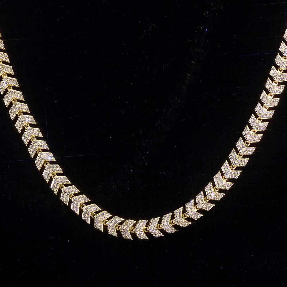 Chevron V-Link Diamond Chain Necklace