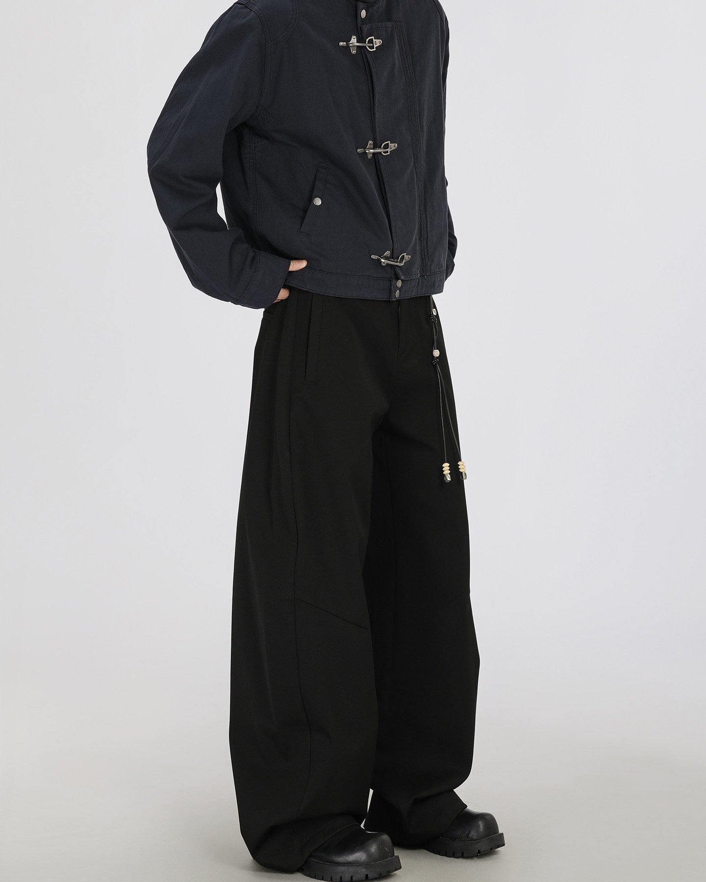 Relaxed Wool-Blend Wide-Leg Trousers