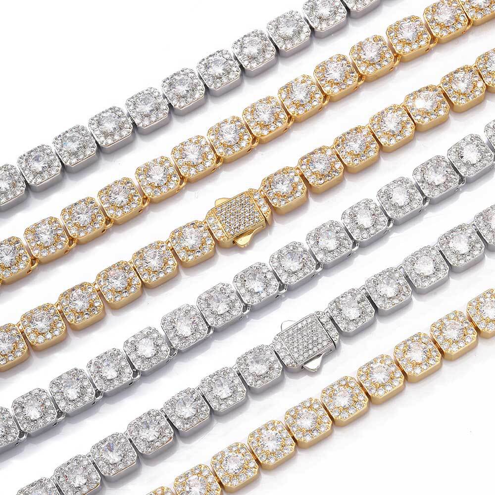 Elite Pavé Square Tennis Chain Necklace