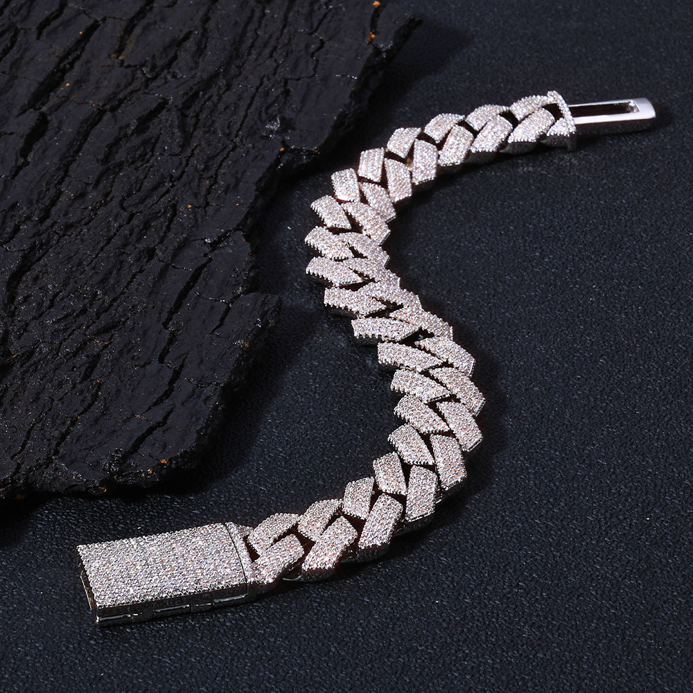 Signature Rose Pavé Cuban Link Bracelet