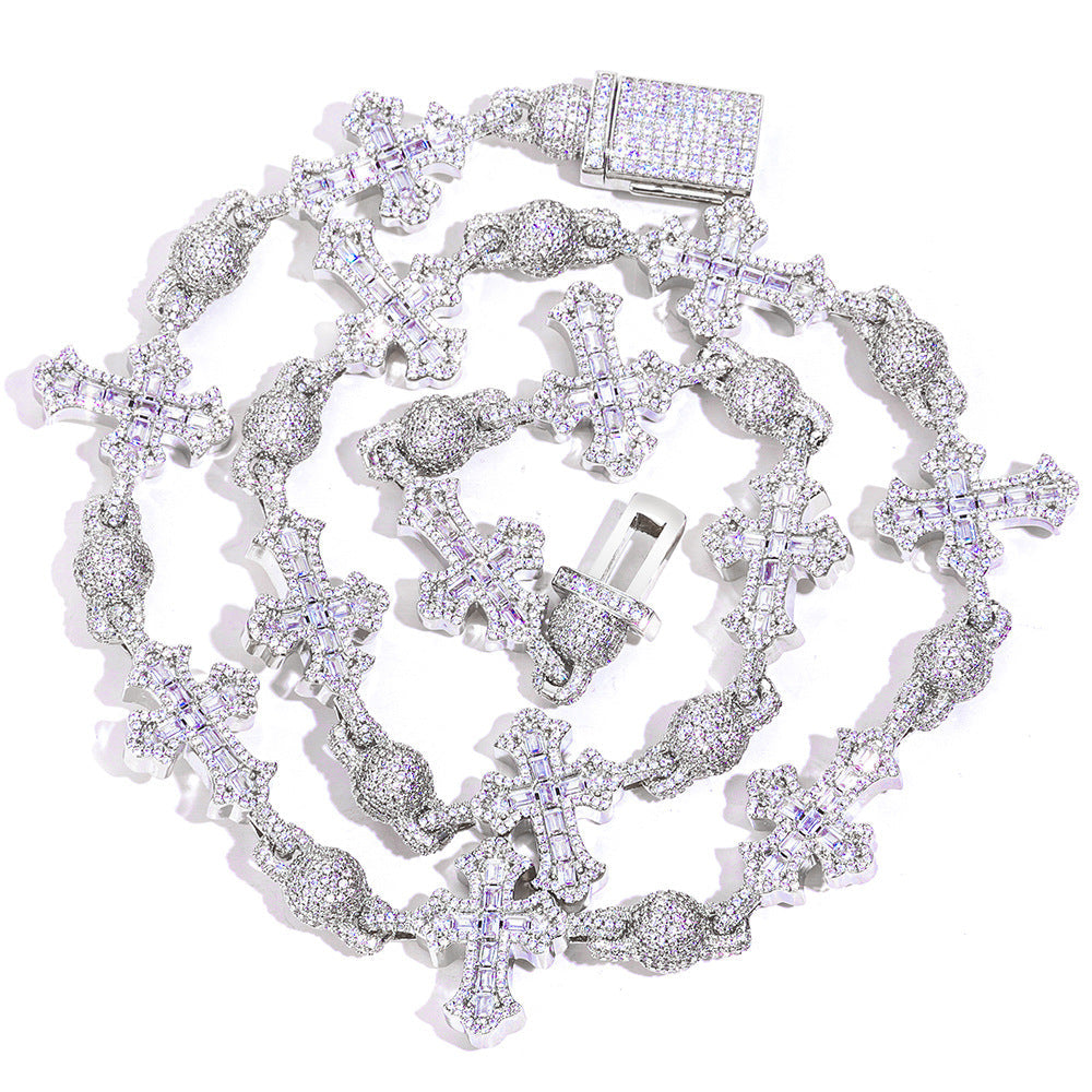Imperial Iced Cross Link Necklace