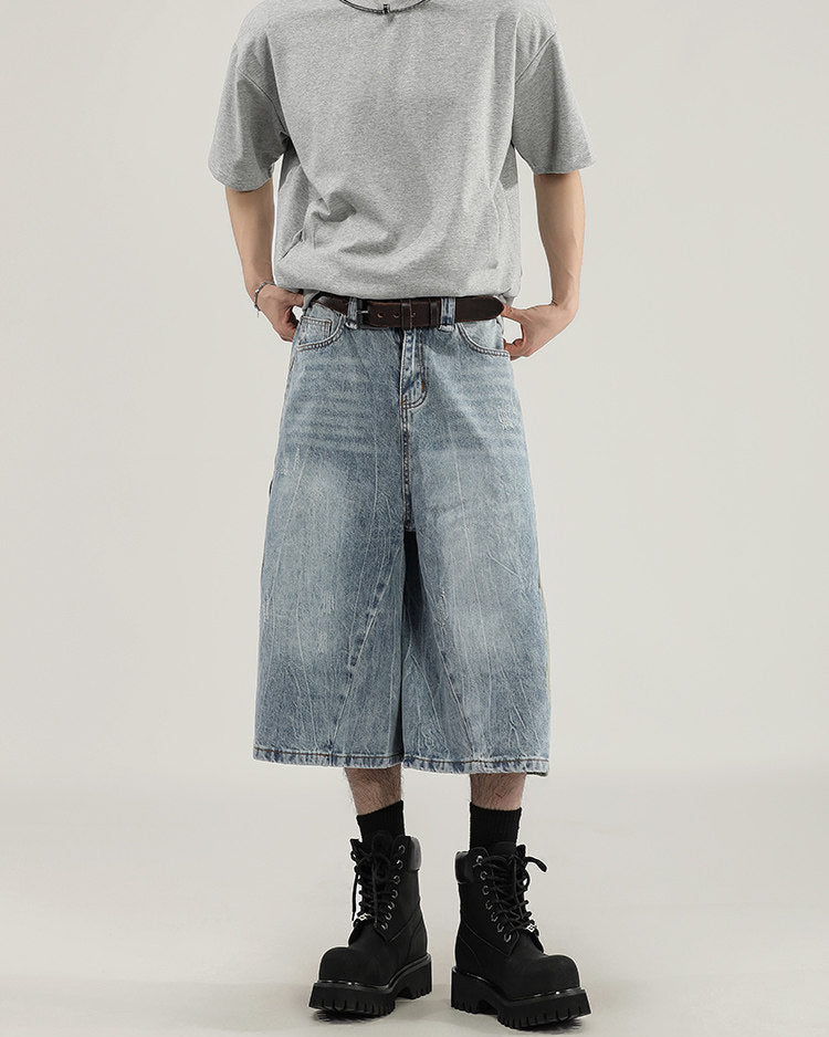Soft Structure Denim Wide Shorts