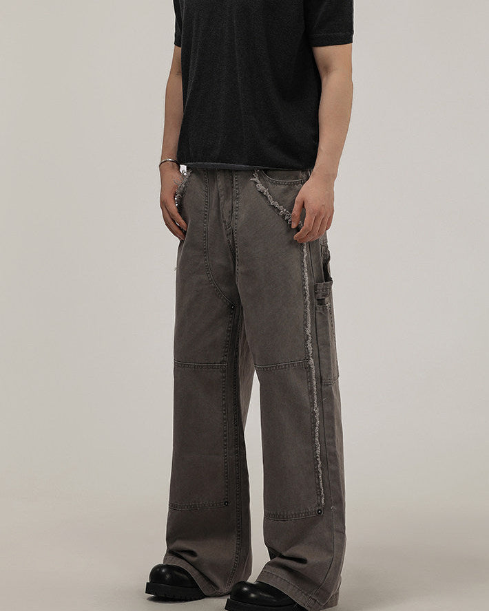 Panelled Wide-Leg Denim Jeans