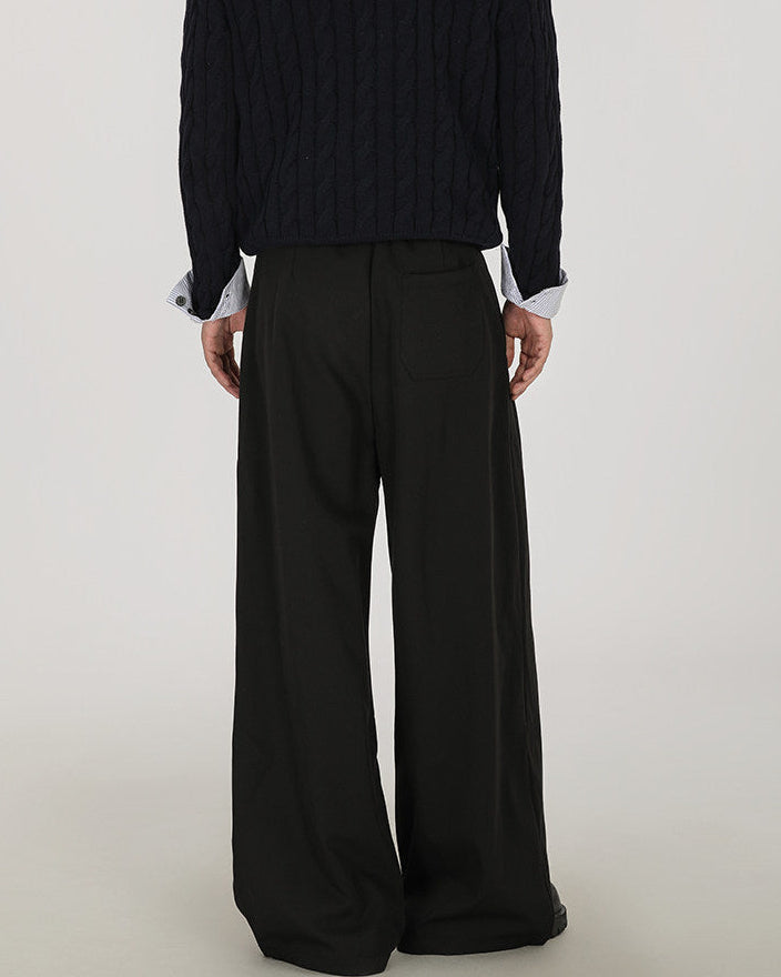 A-line Wool-Blend Wide-Leg Trousers