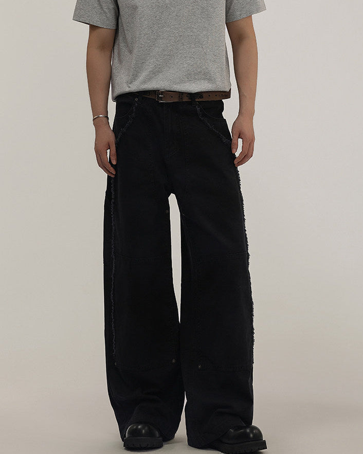 Panelled Wide-Leg Denim Jeans