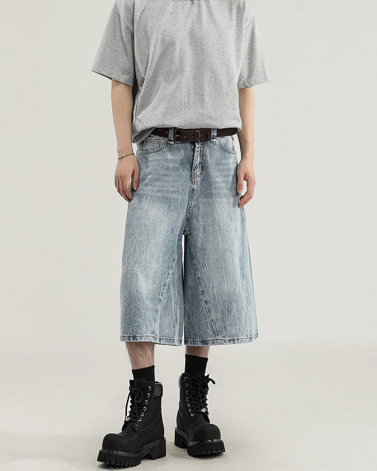 Soft Structure Denim Wide Shorts