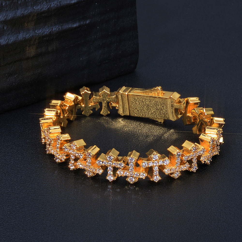 Imperial Iced Cross Link Bracelet