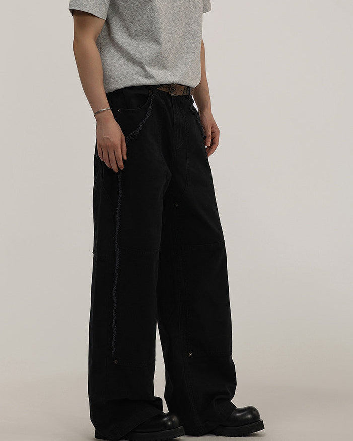 Panelled Wide-Leg Denim Jeans