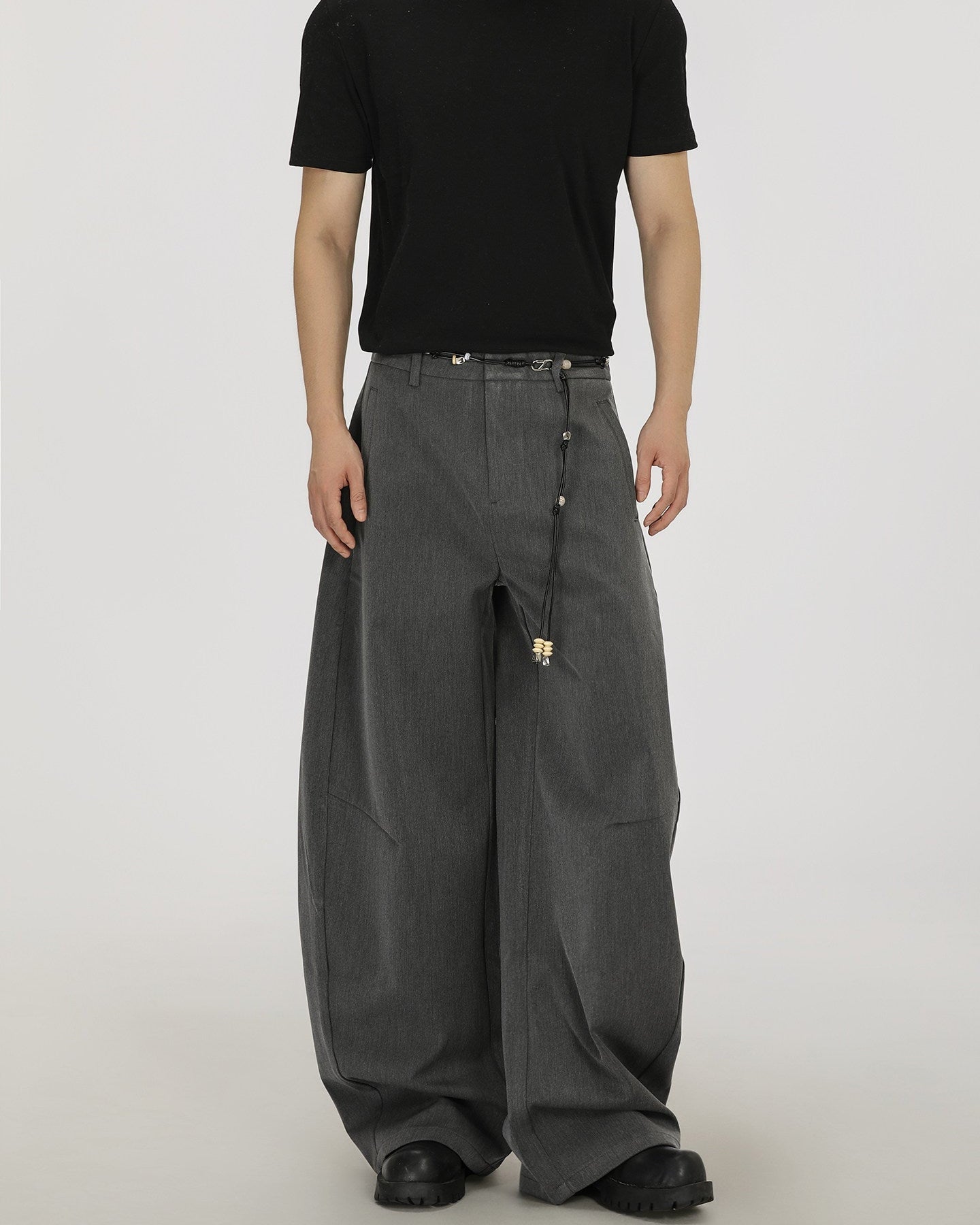 Relaxed Wool-Blend Wide-Leg Trousers