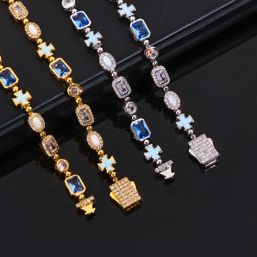 Imperial Gemstone Cross Necklace